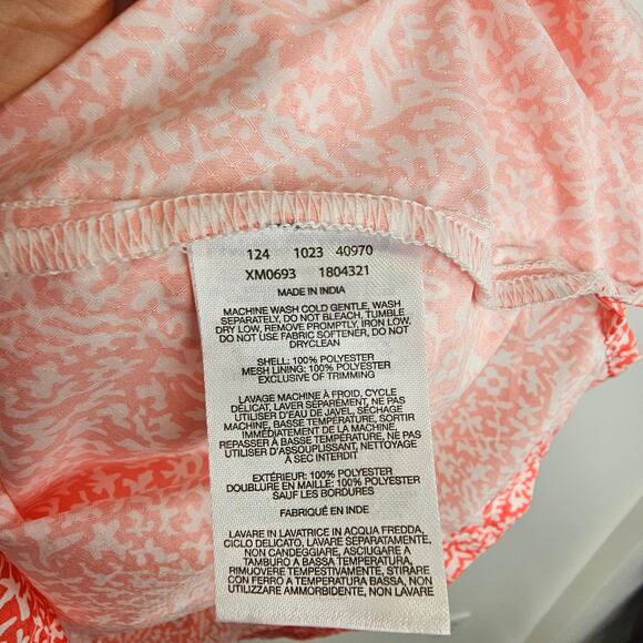 Columbia PFG Short Sleeve Vented Fishing Shirt Orange White Men L Button Front - Picture 8 of 10